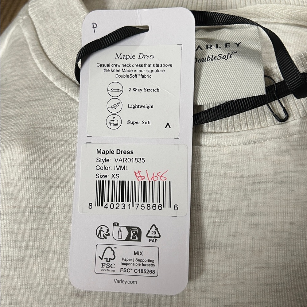 Varley maple dress ivory marl - Picture 3 of 3